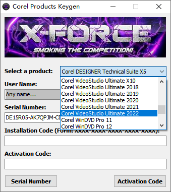 Corel Products KeyGen 2022 by X-FORCE 