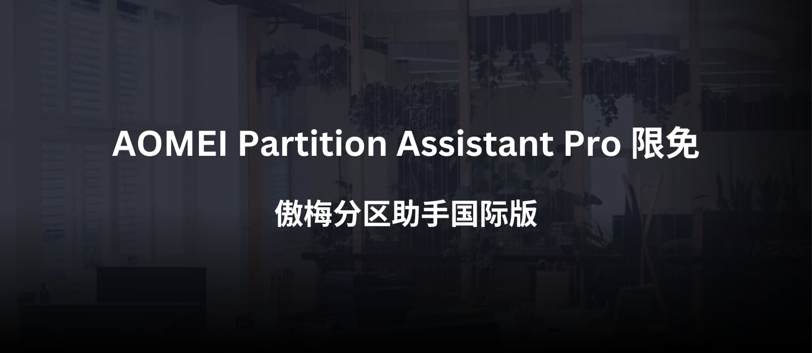 AOMEI Partition Assistant Pro 限免：傲梅分区助手国际版｜区别不大，可以不领。