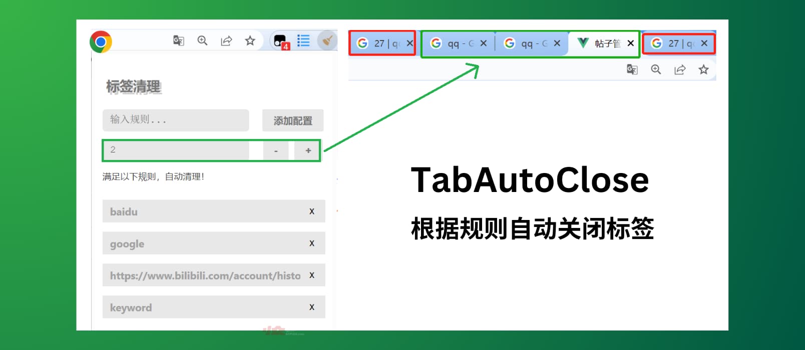 TabAutoClose – 根据规则自动关闭标签页[Chrome]