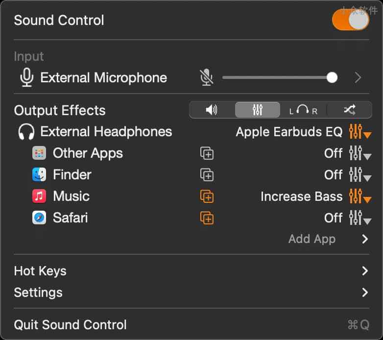 Sound Control 3 - Mac 音量高级控制：单独控制各应用音量 2