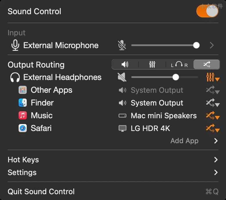 Sound Control 3 - Mac 音量高级控制：单独控制各应用音量 5