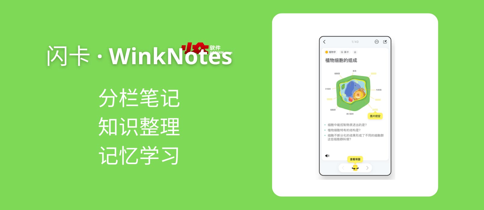 闪卡 · WinkNotes - 独特分栏笔记、知识整理、记忆学习[macOS/iOS]
