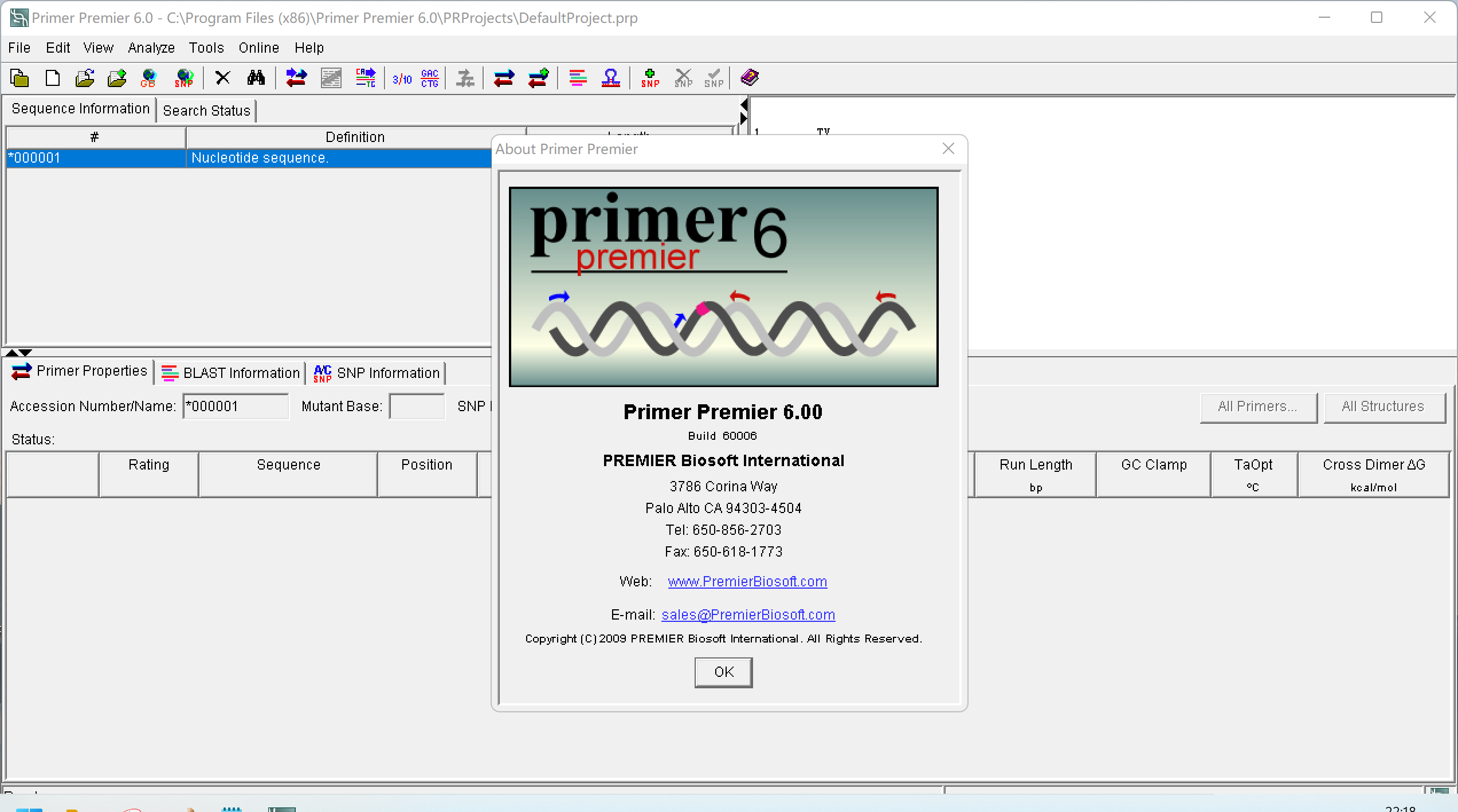 生物PCR测序引物以及杂交探针Primer Premier v6.0 +v6.25试用版