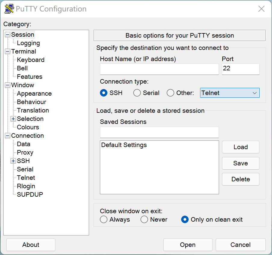 免费SSH&Telnet客户端 PuTTY v 0.79