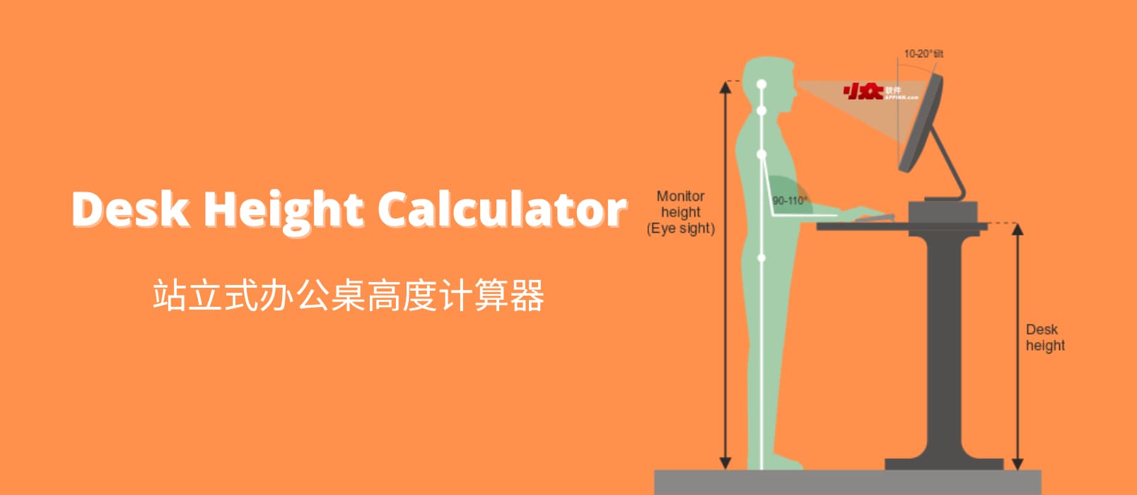 Desk Height Calculator – 站立式办公桌高度计算器
