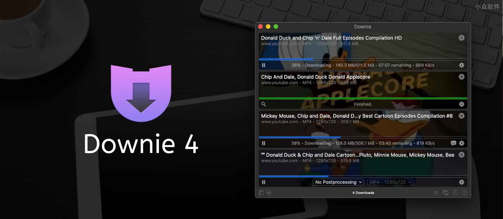 Mac 在线视频下载工具 Downie 4 发布，2019年6月之后购买可免费升级