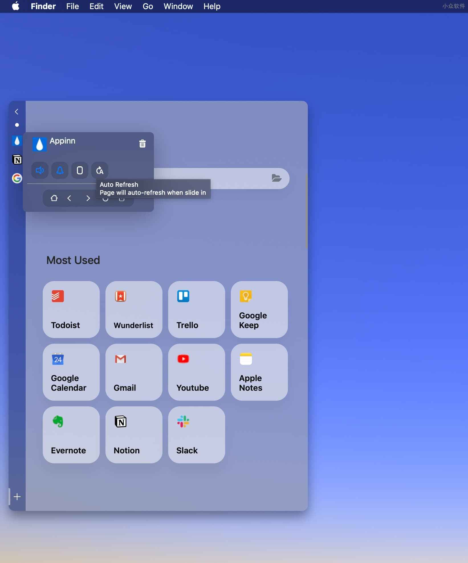 SlidePad - 能吸附在屏幕右侧，自动隐藏的迷你浏览器，像 iPad 一样切换窗口[macOS] 2