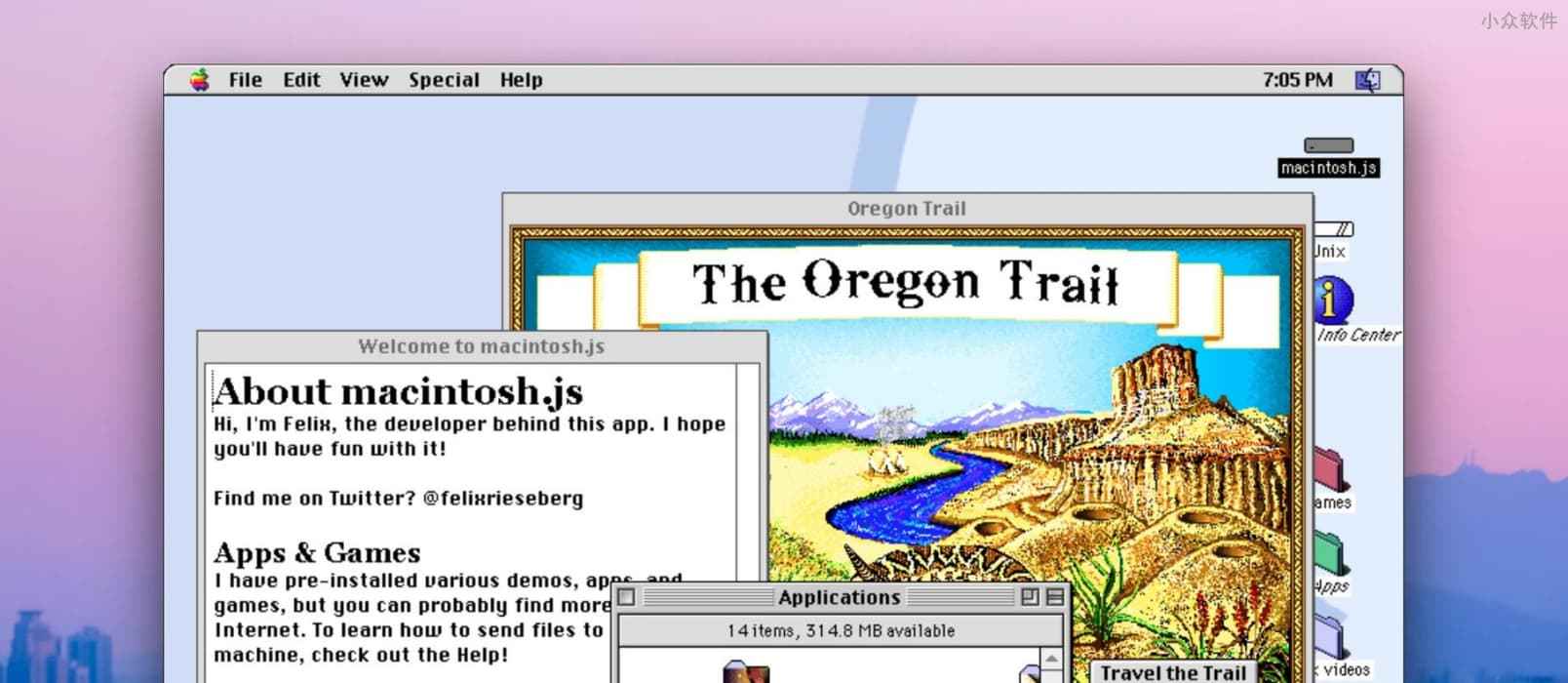 macintosh.js - 在现代 Windows、macOS、Linux 操作系统中模拟 1997 年的 Mac OS 8 1