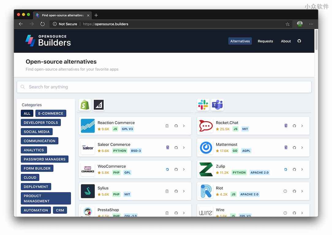 Opensource Builders - GitHub、1Password、TeamViewer、Facebook、Zoom、Instagram 等大牌的开源替代品们 2