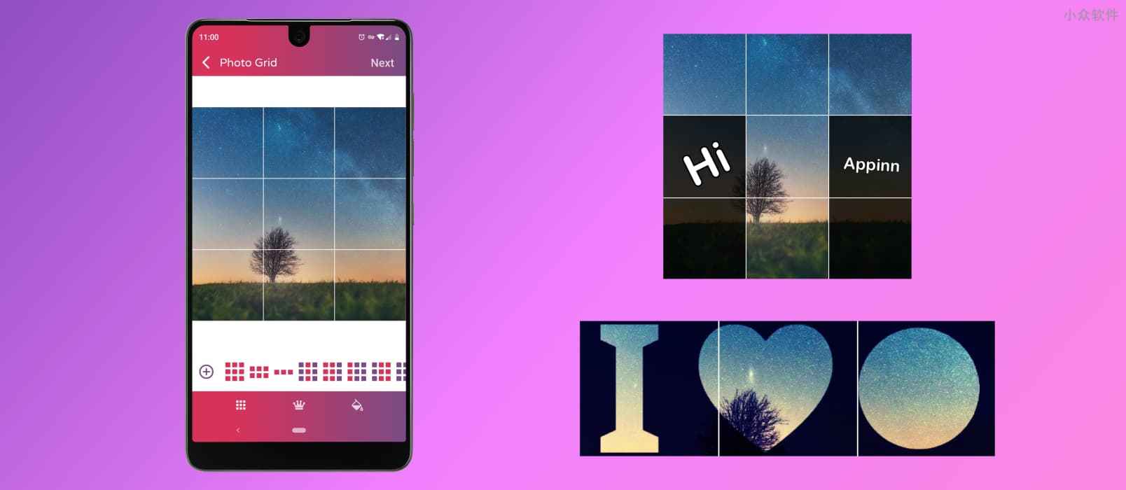 Photo Grids - 为 Instagram/朋友圈 无缝剪裁 9 宫格全景照片[Android] 1