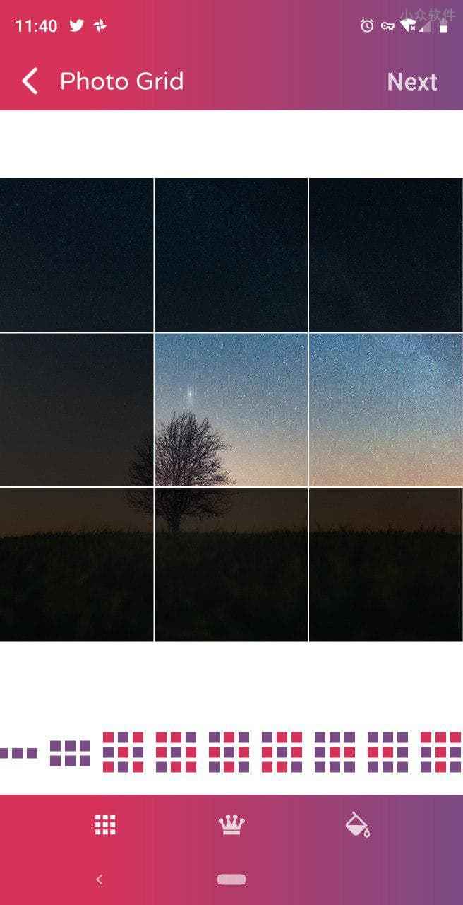 Photo Grids - 为 Instagram/朋友圈 无缝剪裁 9 宫格全景照片[Android] 2