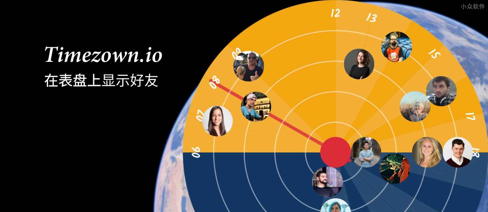 Timezown.io – 在「表盘」上显示世界各地的好友时区 [Web]