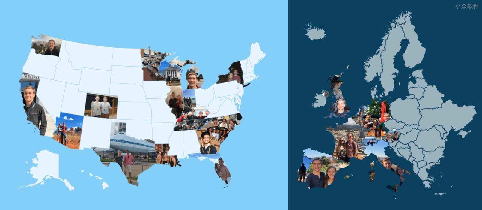 Photo Map - 用照片填充地图轮廓，漂亮的创意旅行地图[iPhone/iPad] 1