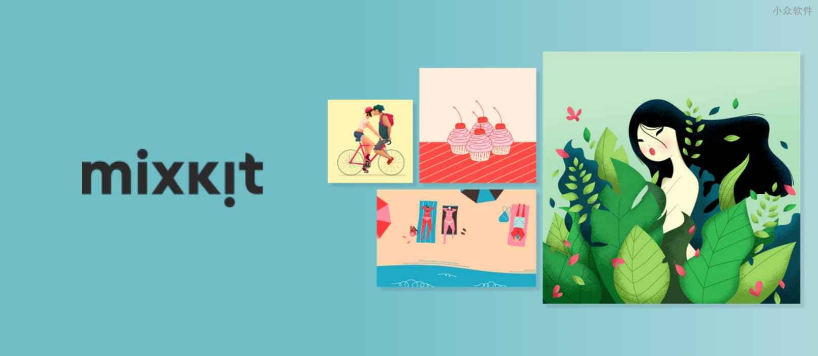 Mixkit 发布免费可商用的艺术画与插图平台