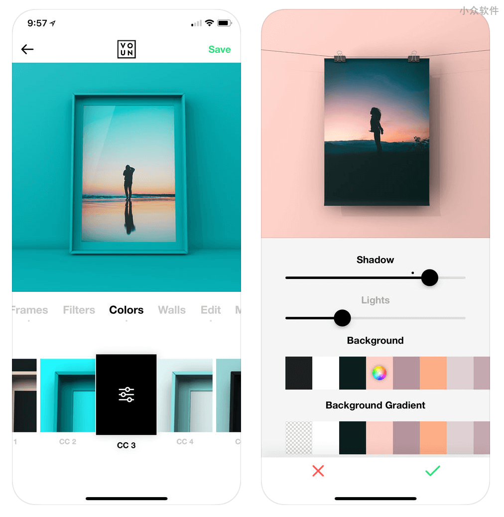 VOUN - 专门为照片制作「画框和墙面」效果 [iPhone] 2