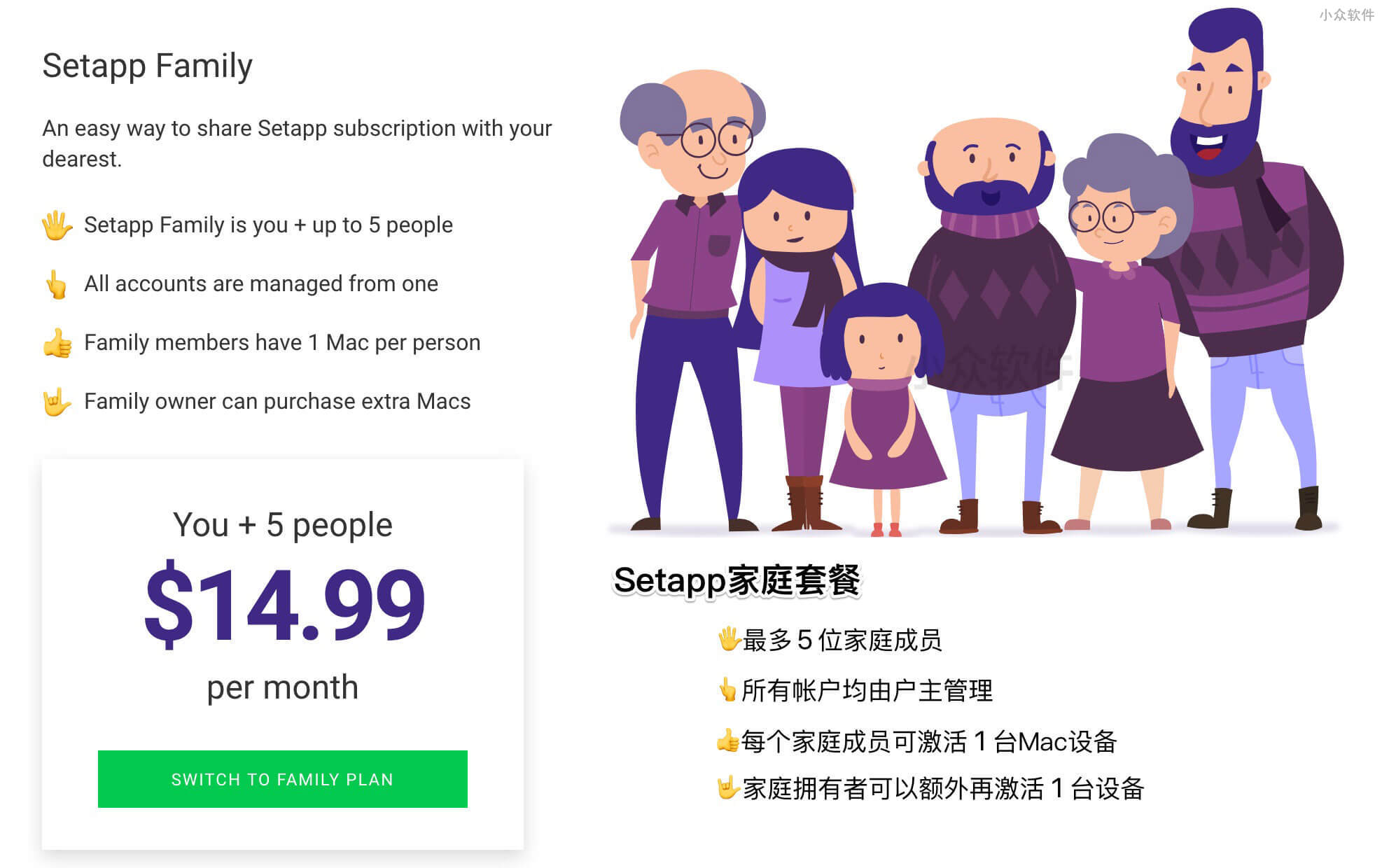 Setapp 家庭套餐最低月费 15 元，近 200 款正版 macOS 软件随便用