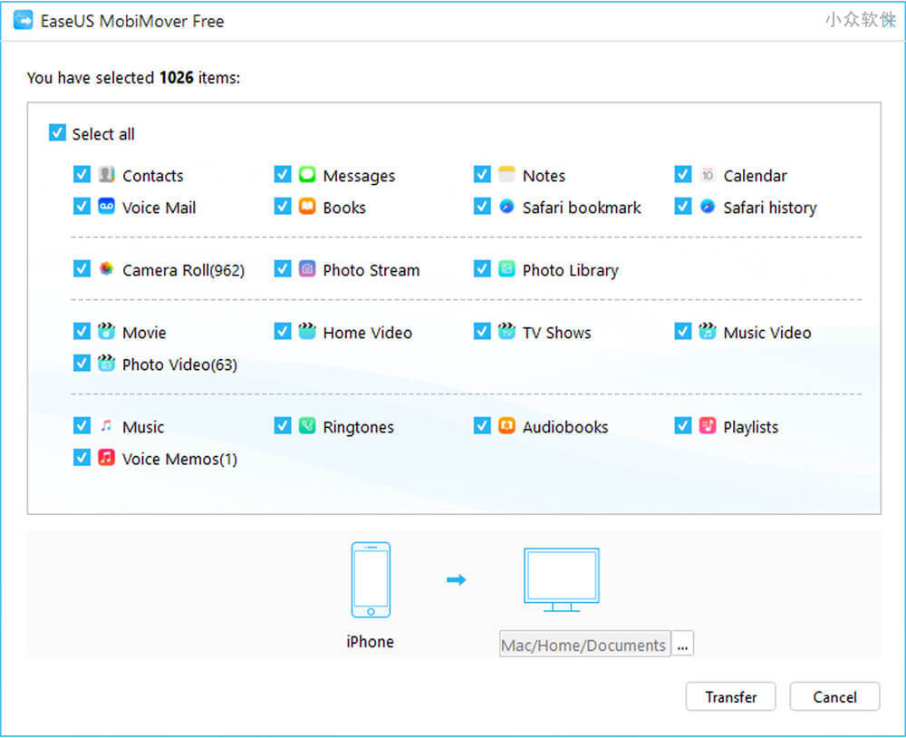 EaseUS MobiMover - 在 Windows 里快速备份、转移、恢复 iPhone 数据 2