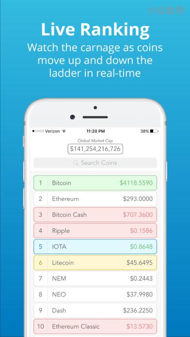 CryptoLadder – 支持超过 800 种「虚拟货币」实时报价 [iPhone/Android]