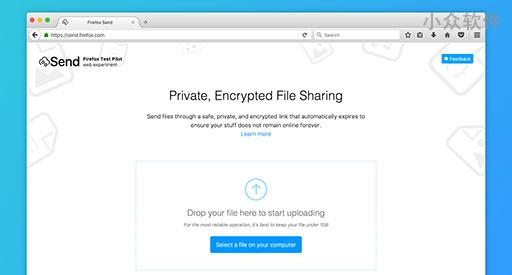Firefox Send - Firefox Web 实验推出发送最大 1GB 的「私密文件分享」服务 1