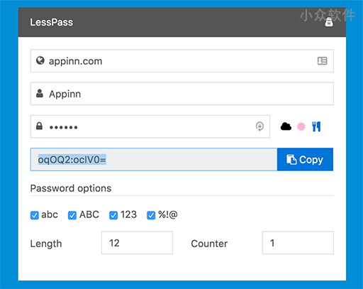 LessPass – 「不保存任何密码」也能当云密码管理器？[Chrome/Firefox/Web]