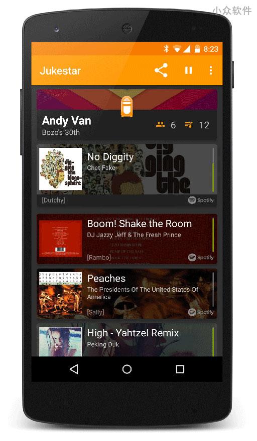 Jukestar – 基于 Spotify 的自动点唱机[Android]