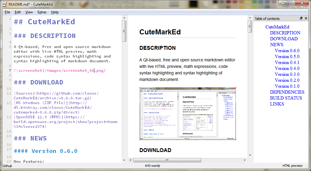 CuteMarkEd – 朴素 Markdown 本地编辑器[Win/Linux]