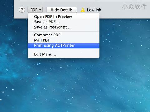 ACTPrinter – Mac 与 iPhone 间的相互虚拟打印机[OS X/iPad/iPhone]