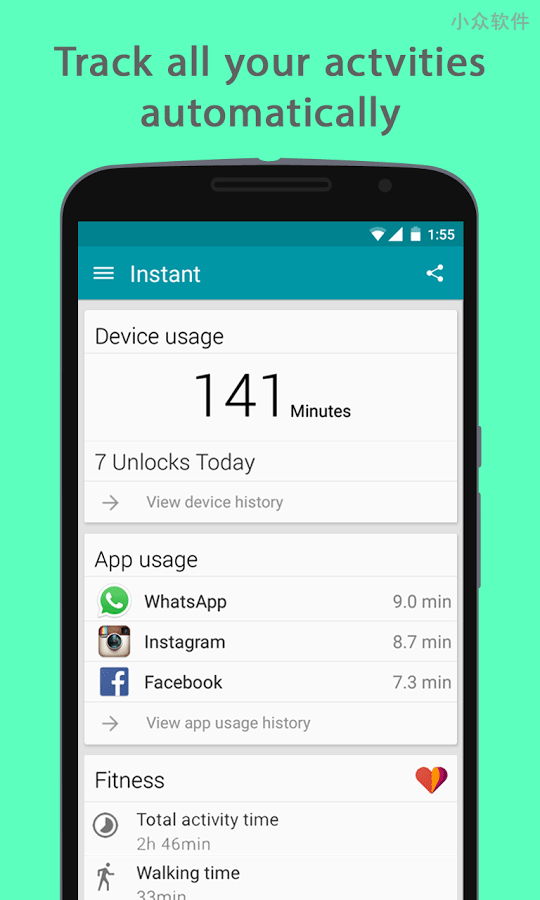 Instant - 追踪全部，手机使用、健身、地点和旅行[iOS/Android] 2