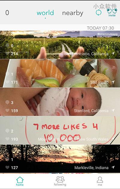 oneminute – 每天只有一分钟拍照时间，匿名分享照片[iOS/Android]