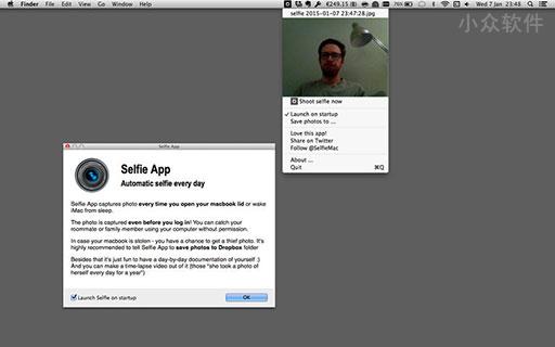 Selfie App – 自动帮你每日一照[OS X]