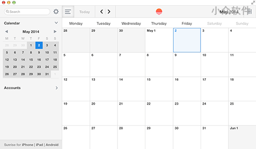 Sunrise Calendar - 多合一网络日历[Chrome/iOS] 1