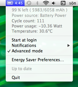 Battery Time Remaining – 山狮电池监控 [OSX]