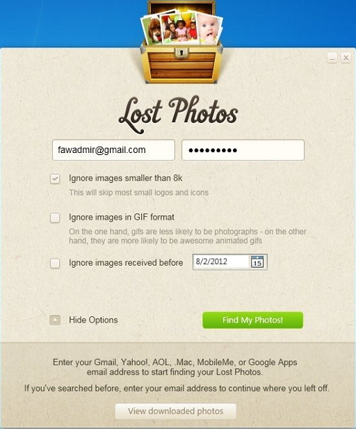 LostPhotos – 搜索邮箱内的所有图片