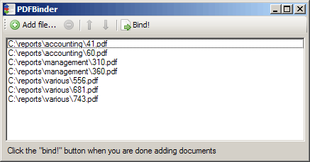 PDFBinder – 小巧的 PDF 合并工具