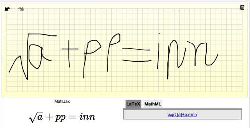 Web Equation - 在线手绘数学公式，生成 LaTeX 和 MathML 代码 1