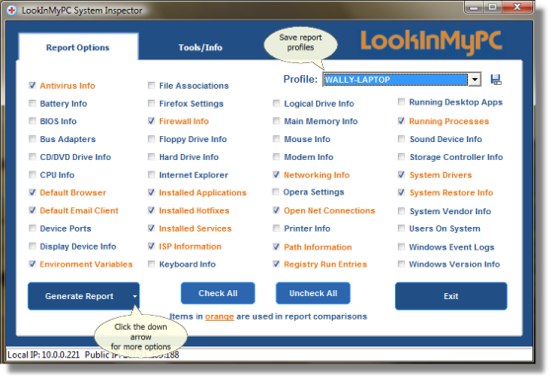 LookInMyPC – 系统诊断报告