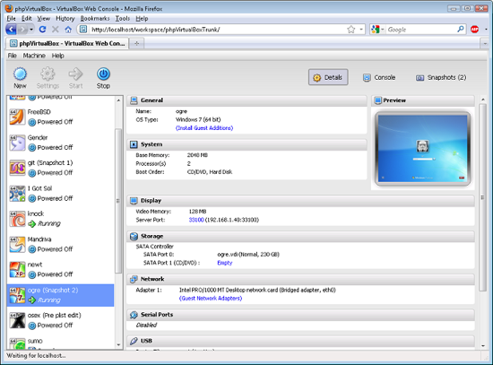phpVirtualBox – 用浏览器操作虚拟机