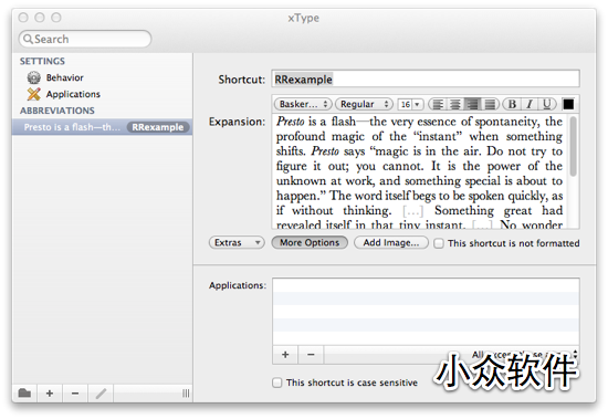 xType - 免费简陋的文本扩展[Mac] 1