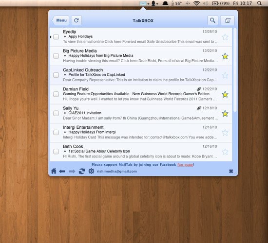 MailTab for Gmail – 菜单栏 Gmail 邮箱 [Mac]