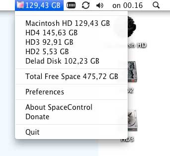 SpaceControl – 坑爹的磁盘剩余空间监视[Mac]