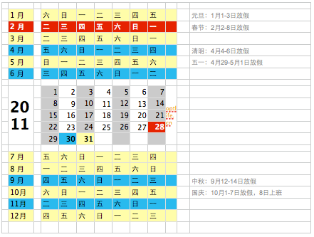 2011年小日历 - 打印属于自己的日历 3