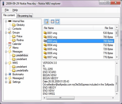 NbuExplorer – 诺基亚备份文件浏览器