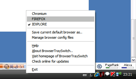 BrowserTraySwitch – 快速改变系统默认浏览器设置