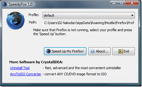 SpeedyFox – 一键提高 Firefox 启动速度