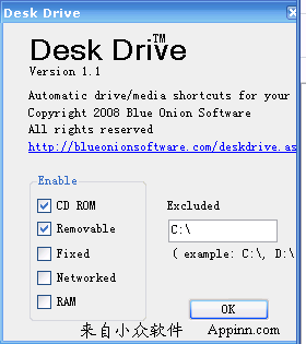 Desk Drive – 为 U 盘自动创建桌面快捷方式