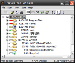 TreeSize Free – 文件夹大小显示