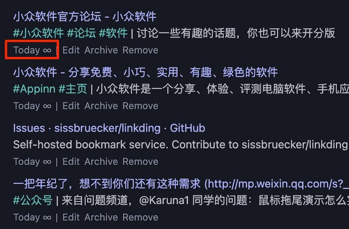 Linkding - 简单易用的自托管网络书签服务，有点像 Pinboard 4