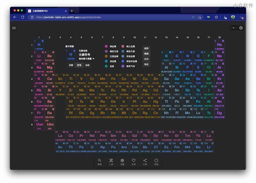 元素周期表Pro - 微信小程序里的元素周期表，开源，可自托管为 Web 5