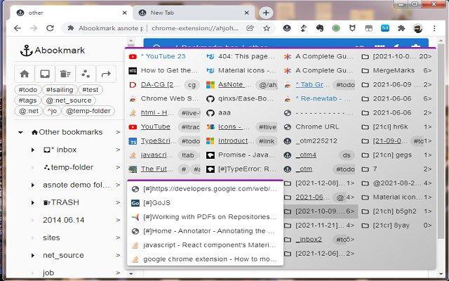 Abookmark asnote - 为浏览器书签添加标签、备忘录、保存已打开的标签页功能[Chrome] 1