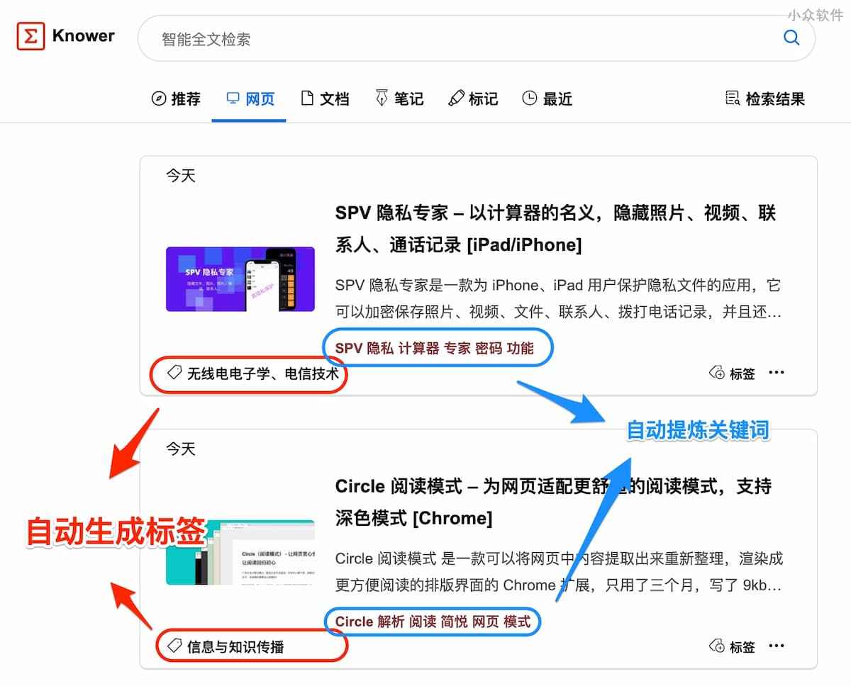 Knower - 能自动识别、提炼、检索、聚合的网络书签、文档收藏工具 2